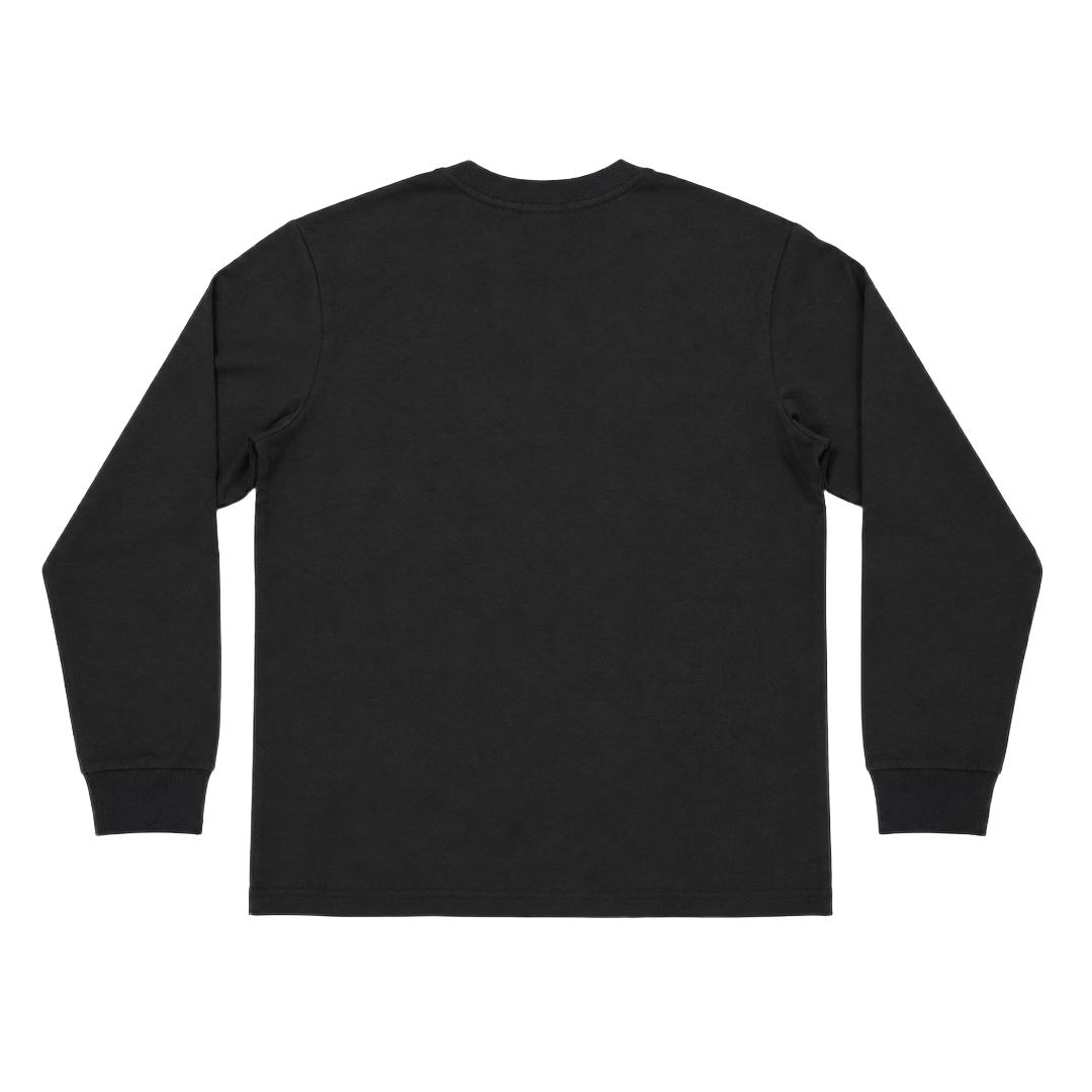 The Architectural Seam Long Sleeve — Jet Black – Back View